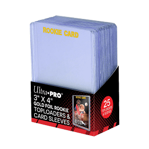Ultra Pro - 3"x4" Clear "Rookie Gold" Toploaders & Card Sleeves (25ct)