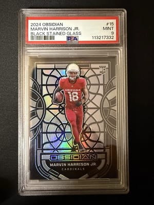 s-l1600-5 Panini Obsidian 2024 - Marvin Harrison Jr. - Stained Glass - PSA 9